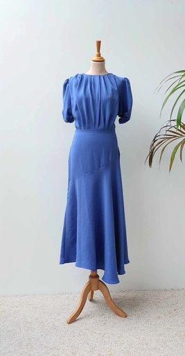 [C03618] Robe Midi bleue - T44 - C03618