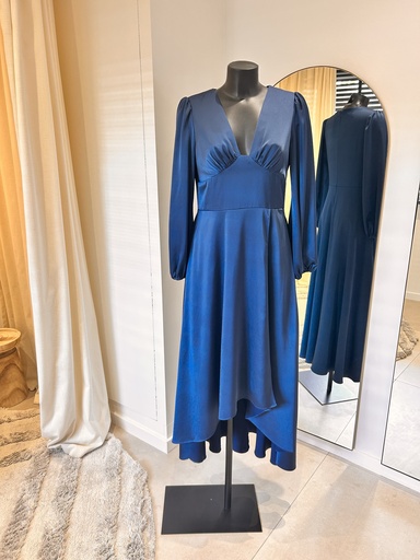 [973] AIDAN MATTOX - Robe longue bleue nuit - 973
