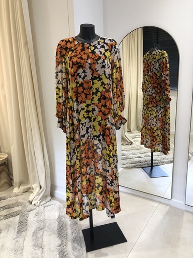 [976] ALEXANDER MCQUEEN Robe florale Georgette - 976