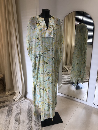 [1026] DVF Robe crepon jaune Hana - 1026