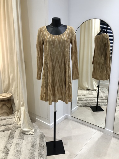 [1137] MISSONI Metallic crochée robe gold - 1137