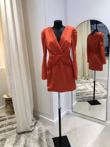 [1153] NICHOLAS Robe orange drappée - 1153