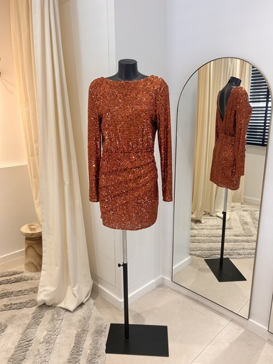 [1162] PATRIZIA PEPE Robe Shiny Red Clay - 1162