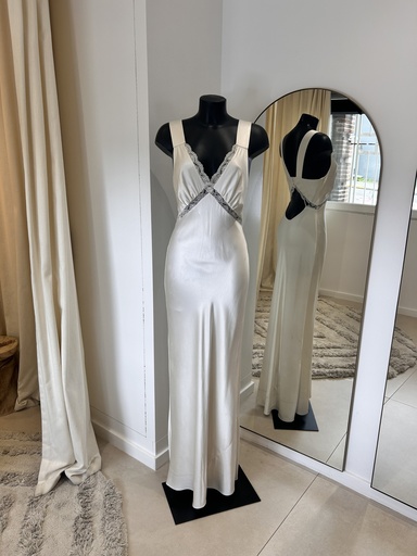 [1195] REFORMATION Chania Dress blanche cassée nuisette - 1195