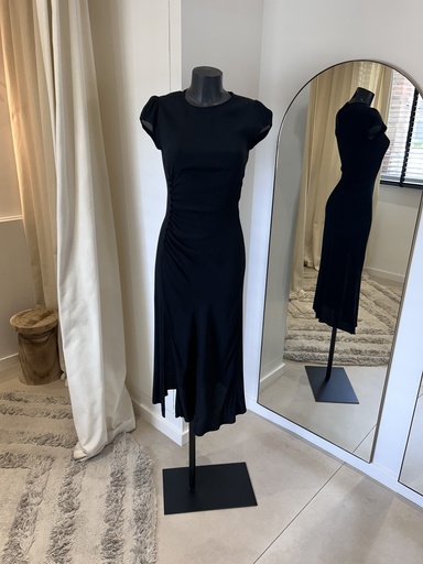 [1196] REFORMATION Frasier Dress robe noire fendue - 1196