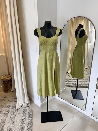[1197] REFORMATION Seaside linen dress verte claire - 1197