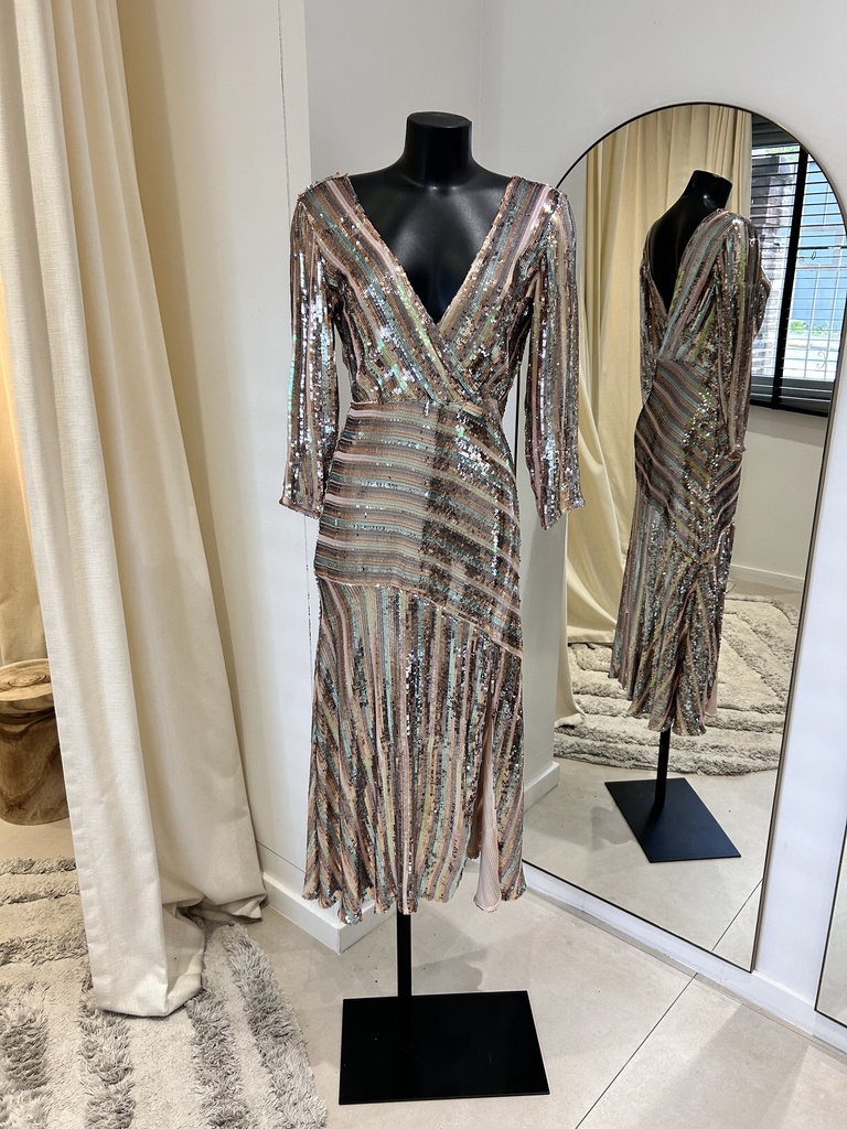 RIXO Robe paillette multicolor - 1201