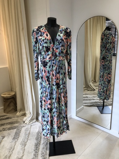 [1202] RIXO Robe Selma bleue - 1202