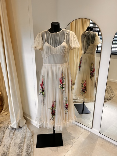 [1274] VALENTINO Robe fleurs brodées - 1274