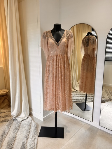 [1276] LUXE - VALENTINO - Robe rose princesse Nudo - 1276