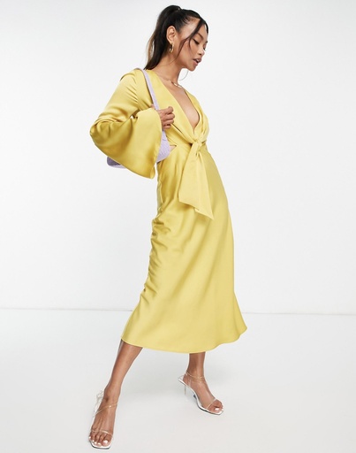 [C01145] ASOS Robe jaune cut-out - C01145