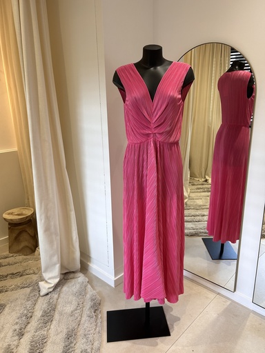 [1327] MAX MARA Robe crépon rose - 1327