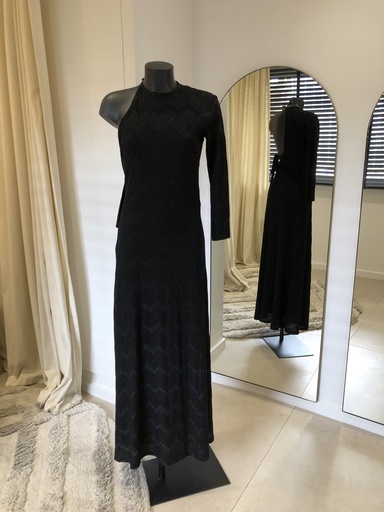 [1354] MISSONI Robe unimanche longue noire - 1354
