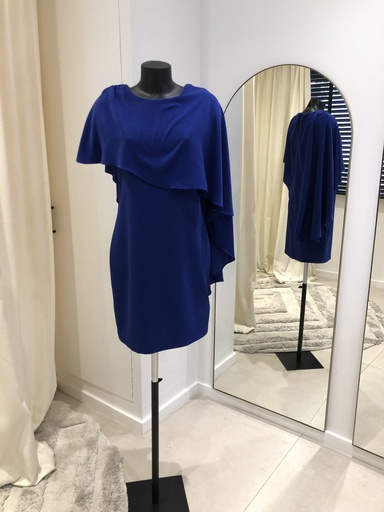 [1358] DKNY Robe bleue nuit voile velour - 1358