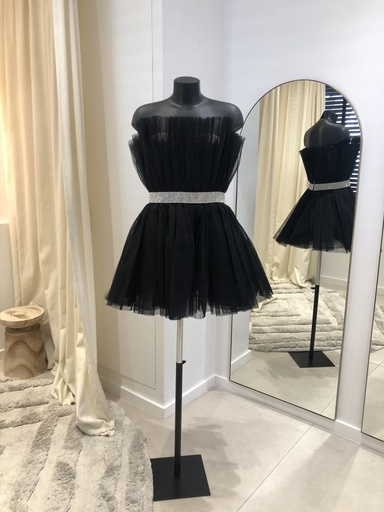 [1381] BRONX AND BANCO robe bustier tulle noir - 1381