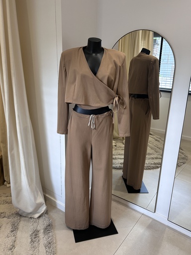 [1393] ATELIER MARGO ensemble beige cache-cœur - 1393