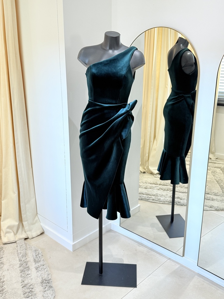 ASOS Robe midi velour verte - Collection Milky - 1405