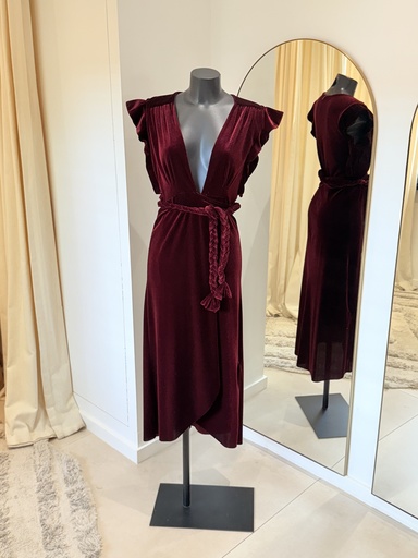 [1411] Misa Robe midi velour - Collection Milky - 1411