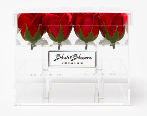 Blush&Blossom - Clear Box - 16 roses -  Desire