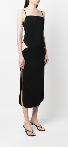 [C01118] COURREGES - Robe cut-out noire - C01118