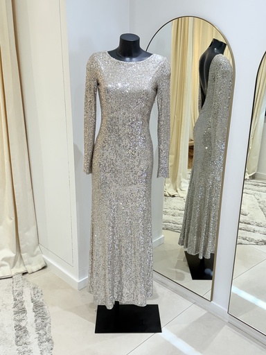 Aniye By- robe sequin argent rosé -1451