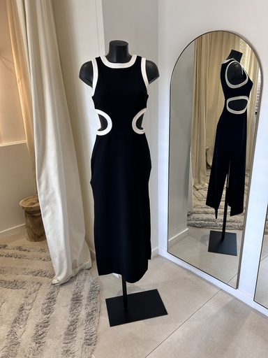 Staud - robe longue noire cut-out - 1507