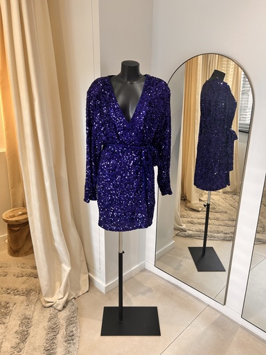 Rotate - robe sequin bleue - 1508