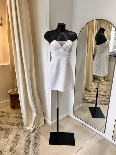 BCBG Robe blanche bustier, dentelle - 1523
