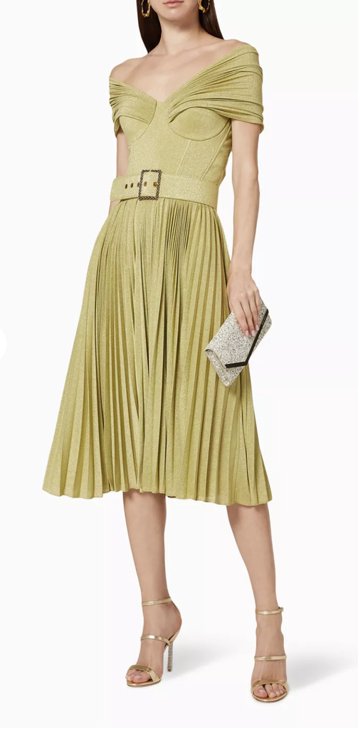 Elisabetta Franchi - Robe plisée pistache - Collection Milky - C01556