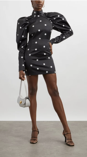 ROTATE - Robe Mini noire à pois- T36 - C03055 