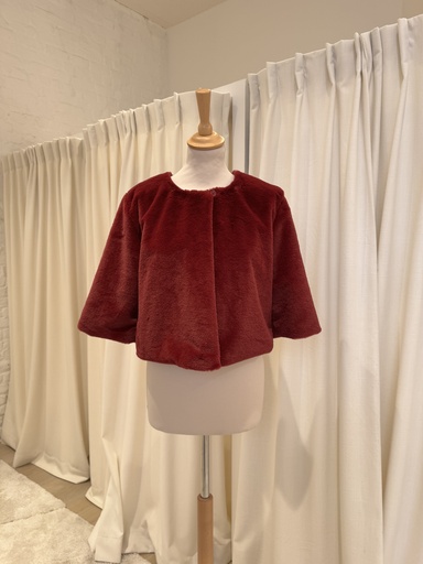 Veste fourrure bordeaux - T38 - C01129