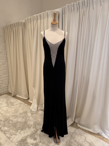 JIKI Monté-Carlo Robe noir à strass - T40/42 - C01131