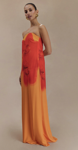 Robe bandeau orchidée orange - XS - C01135