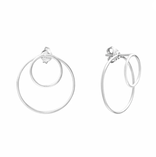 Aurore Havenne - Boucles d'oreille Double Circle Silver 