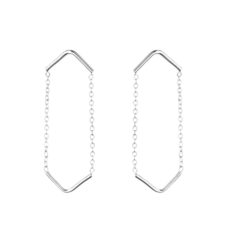 Aurore Havenne - Boucles d'oreille Double Silver