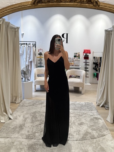 Robe longue avec bretelles transparentes - C03223