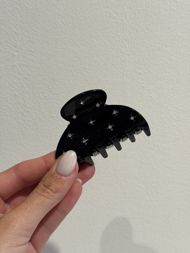 Pince à cheveux noire strass