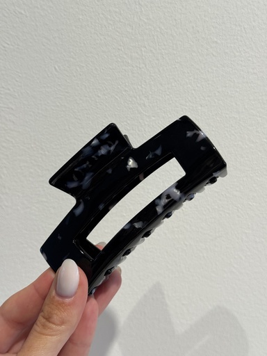 Pince à cheveux rectangle noire (grande)