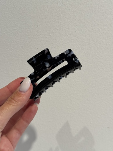 Pince à cheveux rectangle noire (petite)