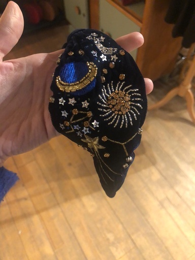 ANTHROPOLOGIE - Headband Noir Motif étoiles Doré - A421