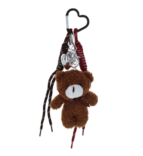 Porte-clefs - nounours & coeur brun
