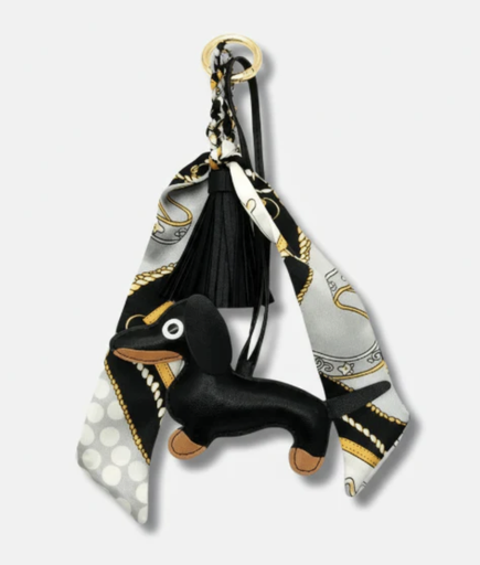 Porte-clefs - chien & foulard noir