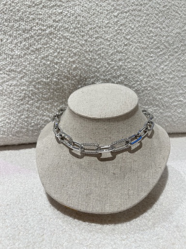  Collier Chaine Strass Silver- C7 - Collection PAL  