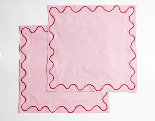 Serviettes de table - rose & rouge (lot de 2)