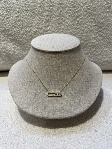  Collier fin à strass blanc  - Collection PAL   