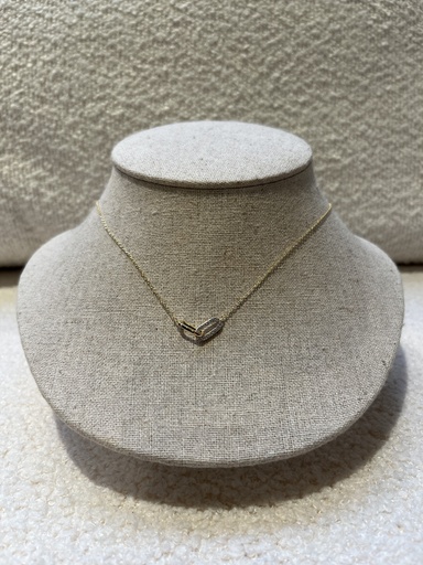  Collier Toi&Moi à strass blanc  - Collection PAL       