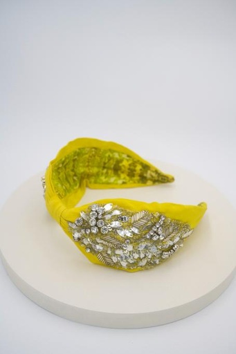 ANTHROPOLOGIE - Headband Jaune Bicolore Argenté - A489