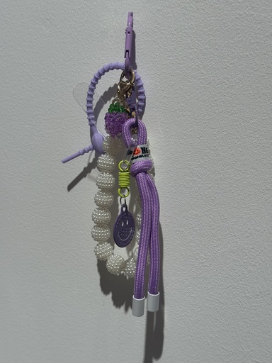 Porte-clefs - perle & mauve 