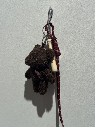 Porte-clefs - nounours & baseball brun