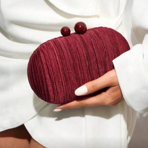 [A359] LOC - Pochette bordeaux plissée - A359